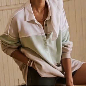 Free People FP Movement Freda Polo Rugby Tunic Pullover Sweatshirt
